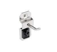Triton Products 61113 Stainless Steel LocHook 1-Inch Single Rod 30-Degree Bend 3/16-Inch Dia, Pegboard Hook for Stainless Steel LocBoard, 3-Pack, Silver