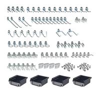 Triton DuraHook Kit 76983, Zinc-Plated Hooks & Bins for 1/8" & 1/4" Pegboard, 83-Piece