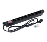 Tritón RAB-PD-X04-A1 48.26 cm (19 Inch) 8-Way Power Strip with Switch/Control Lamp Max. 16 A Black