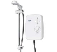 Agio | Shower Electric | 8.5 KW | Triton Shower I WHITE I Electrical Showers | with Showerhead and Anti Twist Hose | Best Electric Shower Units for Bathrooms - Chrome finish