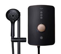 Triton Showers Amala Metallic | Shower Electric | 9.5 KW I Black I Brushed Copper I Electrical Showers | with Showerhead and Anti Twist Hose | Best Electric Shower Units for Bathrooms