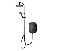 Triton Showers | AS2000SR DuElec | Power Shower | Black | Rainfall Shower Head | Black Thermostatic Shower | Power Shower Head | Quiet Pump | Dual Shower Heads