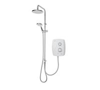Triton Showers | AS2000SR DuElec | Power Shower | White | Rainfall Shower Head | Thermostatic Shower | Power Shower Head | Quiet Pump | Dual Shower Heads