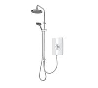 Triton Showers | Collections II DuElec | Aspirante | Electric Shower | Dual Shower Head | 9.5KW | White | Rainfall Shower Head | Triton Electric Shower | Shower Head and Hose Set
