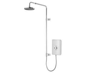 Triton Showers Collections UNIQ® | Shower Electric | 9.5 KW I Gloss White I Electrical Showers | with Rainfall Showerhead and Anti Twist Hose | Best Electric Shower Units for Bathrooms