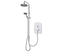 Triton Showers Danzi DuElec™ | Shower Electric | 10.5 KW I White I Electrical Showers | with Rainfall Showerhead and Anti Twist Hose | Best Electric Shower Units for Bathrooms