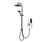 Triton Showers ENlight® | DuElec® | Thermostatic Electric Shower | 9.5 kW | Smart Shower | with Black Showerhead & Anti Twist Hose | Brass | Overhead Shower