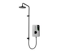Triton Showers ENlight® | UNIQ® | Thermostatic Electric Shower | 9.5 kW | Smart Shower | Digital Shower | with Black Showerhead & Anti Twist Hose | Grey | Electric Shower Unit | Instant Shower