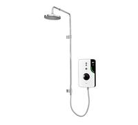 Triton Showers ENlight® | UNIQ® | Thermostatic Electric Shower | 9.5 kW | Smart Shower | Digital Shower | with Chrome Showerhead & Anti Twist Hose | White | Electric Shower Unit | Instant Shower