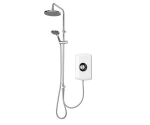 Triton Showers GEAMDU91 Amore DuElec | Shower Electric | 9.5KW | White Gloss I Electrical Showers | with Showerhead and Anti Twist Hose | Rainfall Shower Head | for Bathrooms