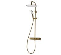 Triton Showers Matt Gold Effect Surface-Mounted Thermostatic Mixer Shower With 2 Heads & 1.5M Hose Length