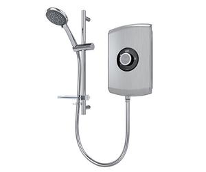 Triton Showers REAMO9BRSTL Amore Slender Electric Shower, Brushed Steel, 9.5 KW, 1
