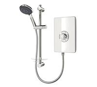 Triton Style 3 Electric Shower - Aspirante (White Gloss, 8.5kW) | 8.5kW, Limescale-reducing phased shutdown, Soft touch buttons, Slim design energy efficient, 2-year guarantee