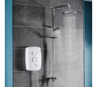 Triton T80Z Fast Fit Duelec White 10.5Kw Electric Shower + Dual Rainshower Head