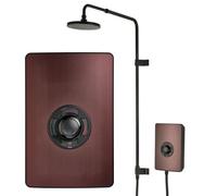 Triton Uniq Aspirante Bronze Effect Black Electric Shower 9.5Kw Rainshower Head