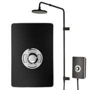 Triton Uniq Aspirante Matte Black Finish Electric Shower 9.5Kw Rainshower Head