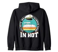 Tritoon Owner Design For Boat Captain - Always Come In Hot Zip Hoodie
