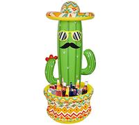 Triumpeek 55" Inflatable Cactus Cooler, Fiesta Inflatable Cactus Ice Bucket Wearing A Sombrero for Summer Swimming Pool Hawaiian Themed Party Supplies, Cinco de Mayo Inflatable Party Cooler Decor