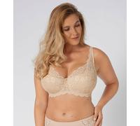 Triumph Amourette 300 Wired Padded Bra Skin Beige Lace Floral Tulle - 34A, SKIN