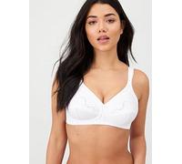 Triumph Doreen Cotton Non Wired Bra, White, Size 40D, Women White
