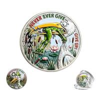 Triumph & Grit Collector’s Coin, Funny Frog Pelican Double-Sided Challenge Coins, Inspirational Never Ever Give Up Token, for Friends & Colleagues in Difficult Circumstances (1pc)