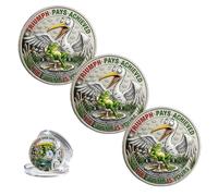 Triumph & Grit Collector’s Coin, Funny Frog Pelican Dual-Sided Challenge Coin, Never Ever Give Up Frog Token, Gift for Friends, Family (3PCS)