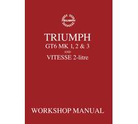 Triumph GT6 Mk1, 2 & 3 and Vitesse 2-Litre Workshop Manual: 512947 (Triumph Workshop Manual: Gt6 Mk 1, 2, 3 & Vitesse 2 Litre)