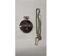 Triumph GT6 Mk3 ref262 pewter effect emblem polished silver case mens GIFT quartz pocket watch fob made in sheffield