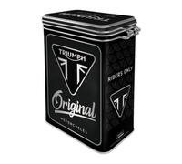 Nostalgic-Art Retro coffee tin box, 1.3 l, Triumph - Original Motorcycles - Gift idea for motorbike accessories fans, metal clip top tin, vintage design
