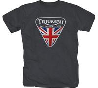 Triumph Motorcycle England Retro Motorcycle T-Shirt Dark M(Small)