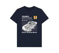 Triumph Spitfire Haynes Owners Workshop Manual T-Shirt Navy Blue