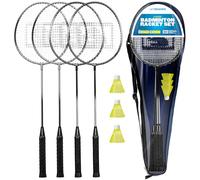 Triumph Sports 4-Player Badminton Set with 4 Rackets, 3 Shuttlecocks and 1 Carry Case, Black (35-7119-2)