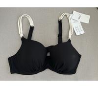 Triumph Summer Glow WP 01 sd Bikini Top Padded Ruched Black & White 34D BNWT