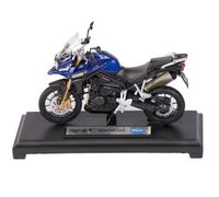 Triumph Tiger Explorer 1:18 Scale Die-Cast Model Motorcycle, Blue and Black, Welly Collection