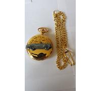 Triumph TR4 ref276 pewter effect emblem on a polished gold case mens GIFT quartz pocket watch fob made in sheffield