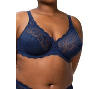 Triumph Womens Amourette 300 High Apex Bra - Blue Cotton - Size 34B