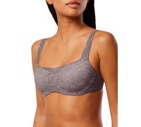Triumph Womens Body Make-Up Illusion Lace Padded Balcony Bra - Grey Polyamide - Size 32D