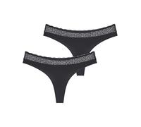 Triumph Women's Feel Of Modal String 2p UNDERPANTS, Black, S