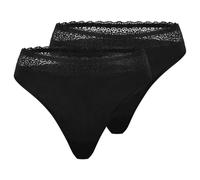 Triumph Women's Feel Of Modal String 2p UNDERPANTS, Black, XS