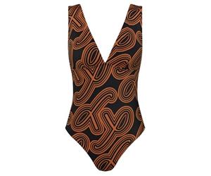 Triumph Women's Flex Smart Summer OP 05 pt One Piece Swimsuit, Brown - Dark Combination, 01, Brown, 01