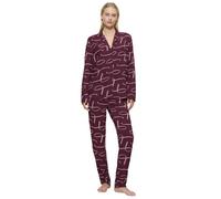 Triumph Women's Long Sleeve Button-Down Pajama Boyfriend Fit PW 02