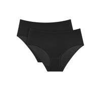 Triumph Women's Sense of Cotton Midi 2p Briefs, Black, 14