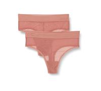 Triumph Women's Tempting Sheer High Waist Thong 2p Briefs, Toasted Almond, XL
