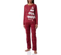 Triumph Women's Winter Moments PK Buttons X Pajama Set, Red-Light Combination, 14