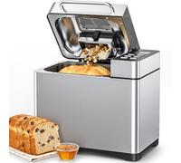TRIUMPHKEY 19 in 1 Bread Maker Fully Automatic, with Nut Automatic Dispenser, 3 Loaf Sizes & 3 Browning Levels, 15 Hour Timer, 1KG Large Bread Machine, Gluten Free, Stainless Steel, Makes Jam, Yogurt