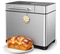 TRIUMPHKEY 19-in-1 Bread Maker with Auto Nut Dispenser & Stainless Steel | 1KG (2.2LB) Capacity, 3 Crust Colours, Keep Warm | LCD Touch Panel for Gluten Free, Dough, Jam, Yogurt