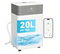 Triumphkey 20L Dehumidifier with Smart App Control | Smart Sensor, 24H Timer, Turbo Laundry Drying, Continuous Drain, Ideal for Basements & Living Spaces.
