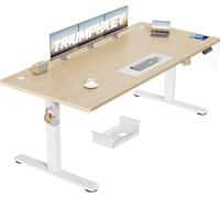 TRIUMPHKEY Electric Standing Desk 180x80cm Height Adjustable Desk with 3 Memory Smart Pannel with USB Charging for Home Office Rising Electric Table(Beige&White)