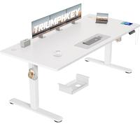 TRIUMPHKEY Electric Standing Desk 180x80cm Height Adjustable Desk with 3 Memory Smart Pannel with USB Charging for Home Office Rising Electric Table(White&White)