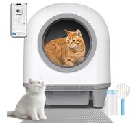 TRIUMPHKEY Self Cleaning Cat Litter Tray, 90L XXL Automatic Tray for multiple cats, with APP control and smart features, 9-sensor anti-pinch safety, 2-layer odor control de